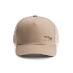 Sitka Badge Icon Mid Pro Trucker Hat -Outdoor Clothing sitka woodblock mid pro trucker hat sand 1